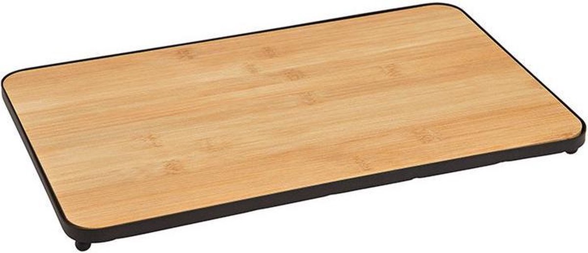 Bamboe serveerplank / snijplank met metalen frame