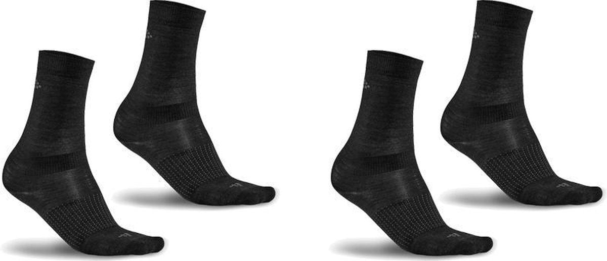 Craft Wintersportsokken - Maat 46-48 - Unisex - zwart/grijs