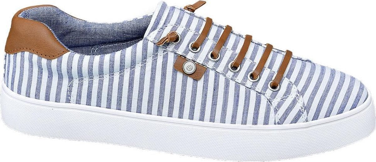 Vty Dames Blauwe slip-on sierveter - Maat 36
