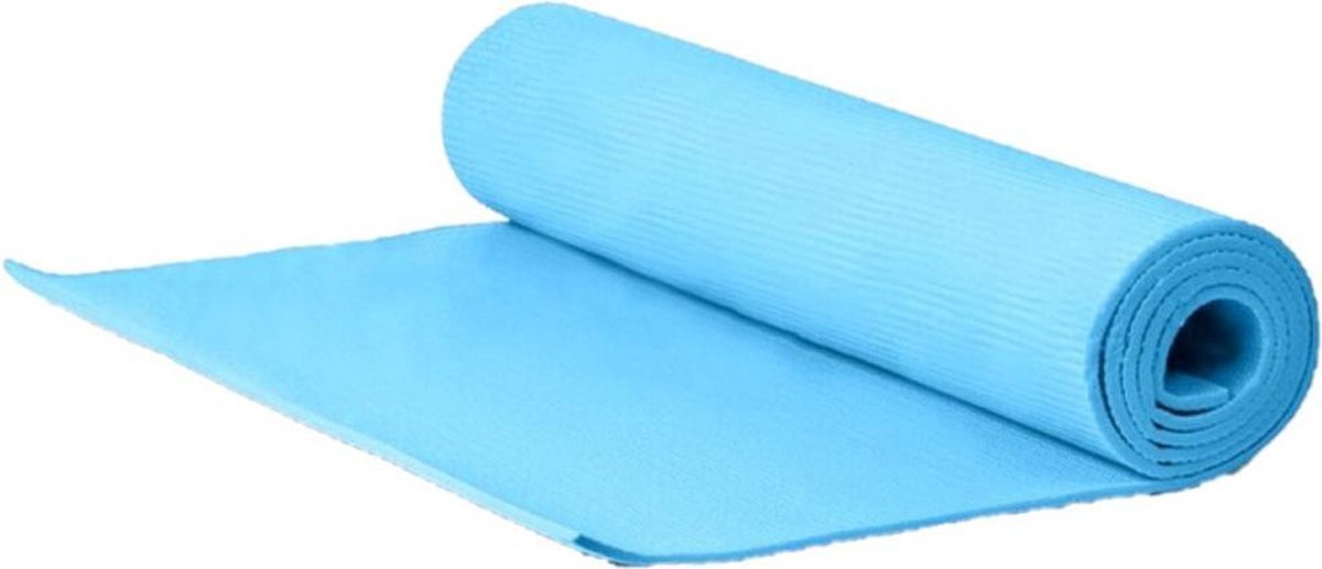 Yogamat/fitness mat blauw 173 x 60 x 0.6 cm - Sportmat/pilatesmat - Thuis sporten