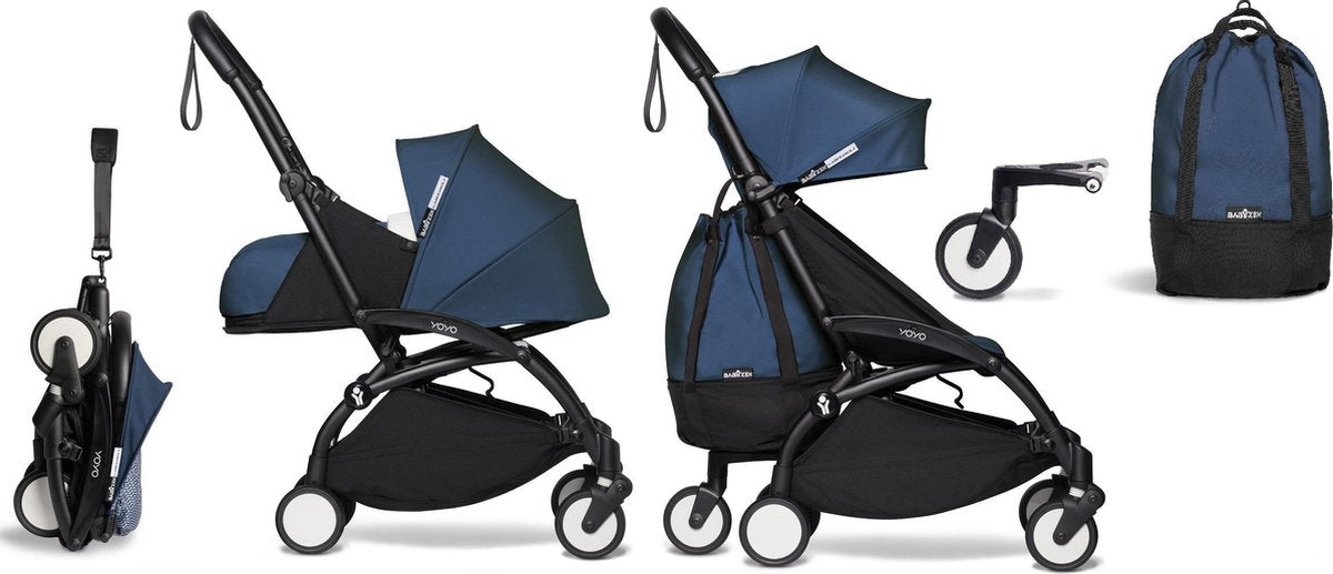 Babyzen YOYO² buggy COMPLEET vanaf de geboorte en inclusief YOYO Bag -  AirFrance met frame zwart
