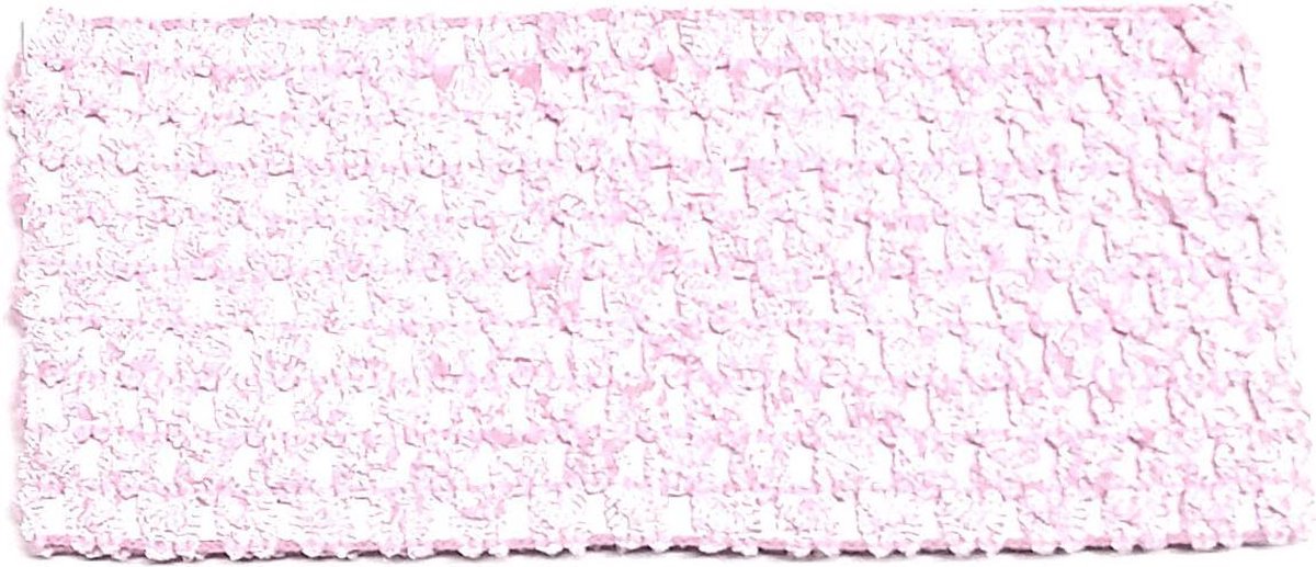 Rojafit Elastische Haarband "Brocante" Gehaakt - 7 cm. Breed - Pink