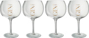 J-Line Giftbox 4 Ginglazen Glas Transparant/Goud