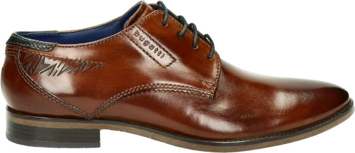 Bugatti heren veterschoen - Cognac - Maat 46