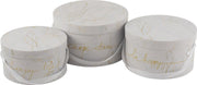 J-Line Set Van 3 Dozen Marmer Laag Enjoy Wit/Goud