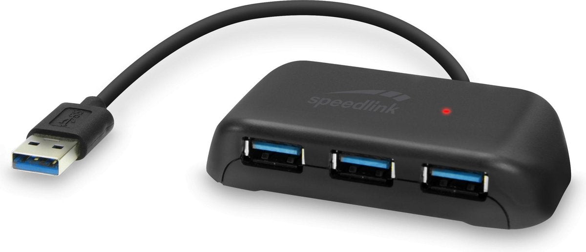 Speedlink SNAPPY EVO USB Hub - Active 4-Port - USB 3.0 - Zwart