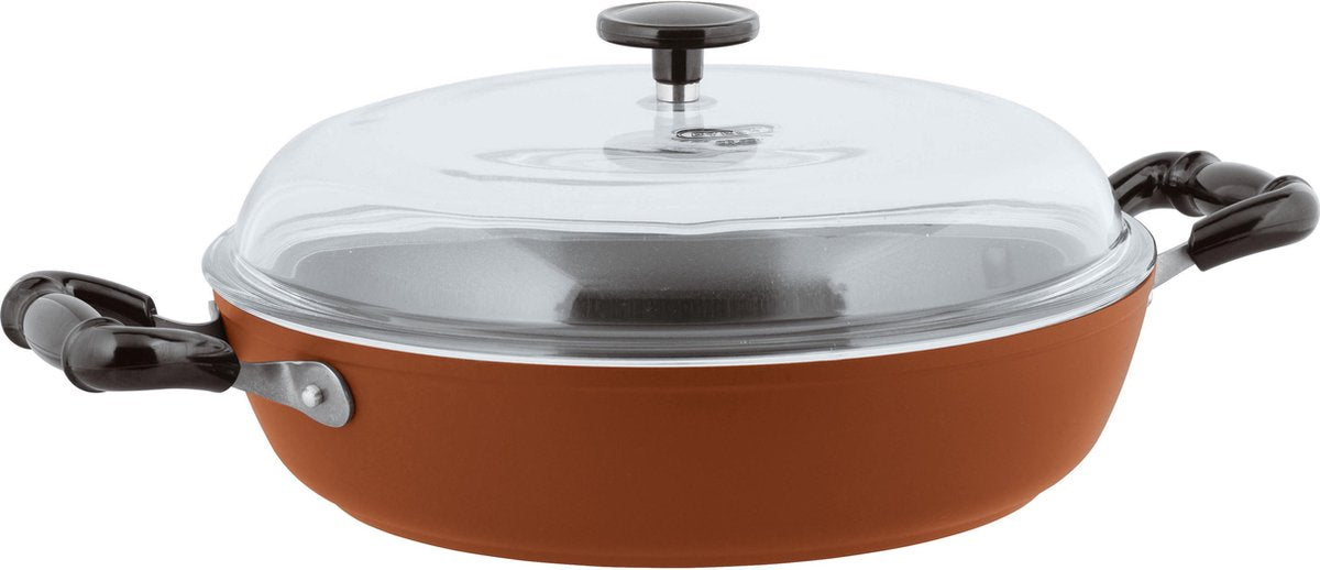 Sambonet Vintage Sauteerpan - Incl. Deksel - Aluminium - Ø28cm - Rood