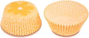 Papieren cupcake vormpjes oranje bloem