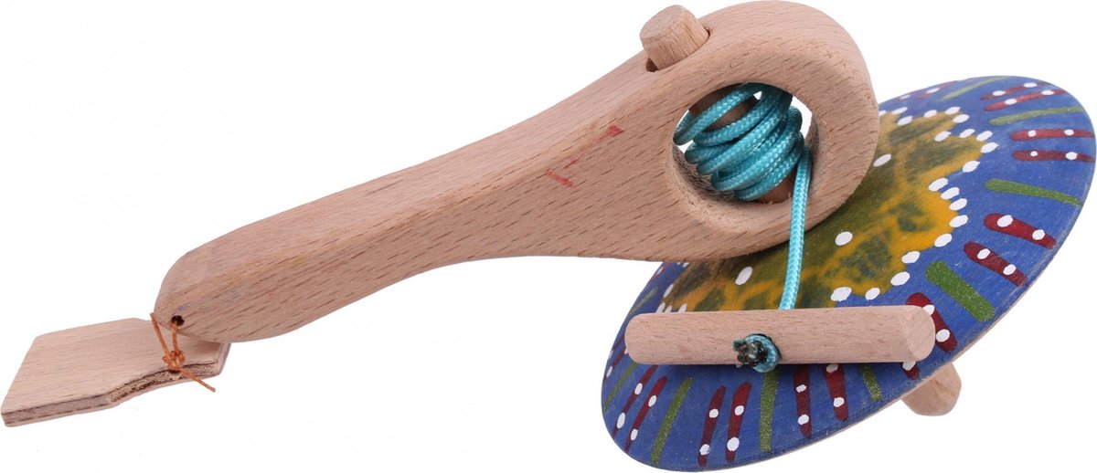 Mamatoyz Spinningtol Hout 16 Cm Blauw/geel