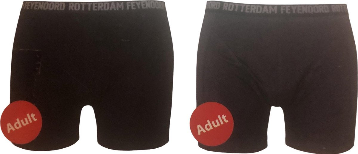 Feyenoord Boxershort 2-Pack - Maat XL - Zwart / Grijs