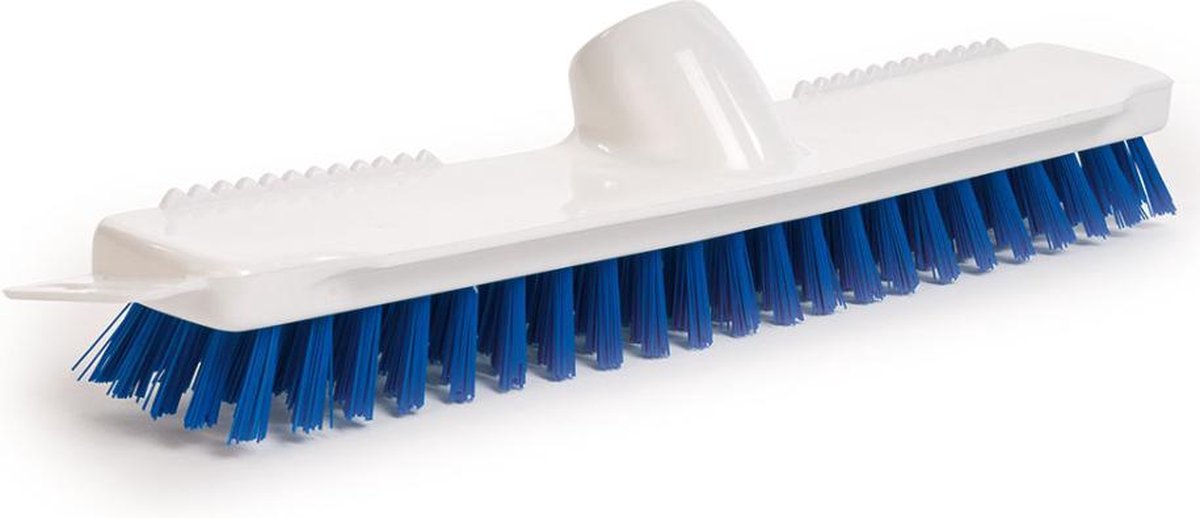 Hygiëne Schrobber/ Luiwagen / vloerborstel blauw / wit 28 cm