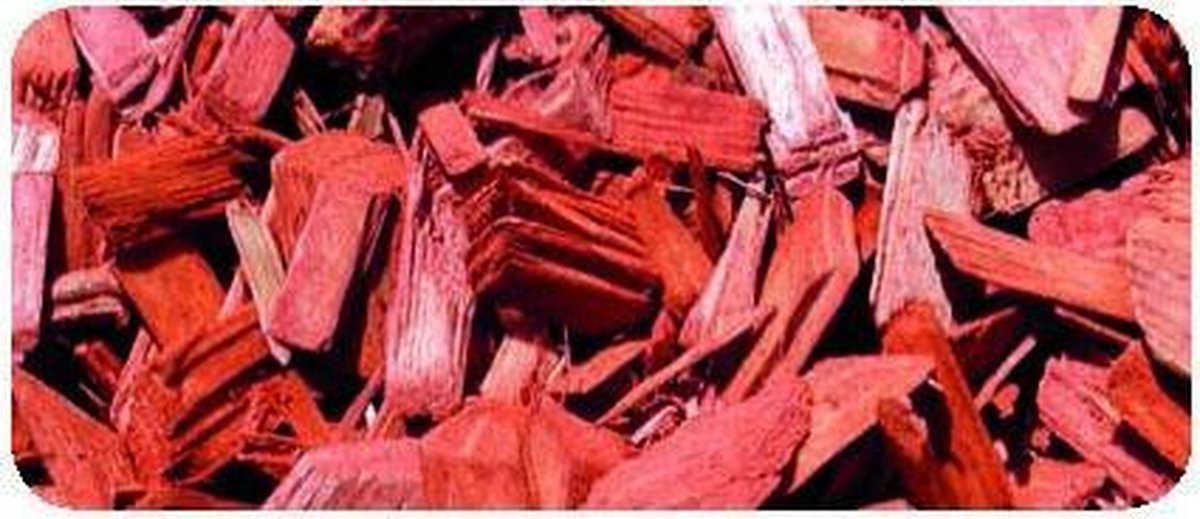 Houtsnippers Gekleurd Rood / Decochips - Bodembedekking Tuin 20-40mm / 35 ltr Zak