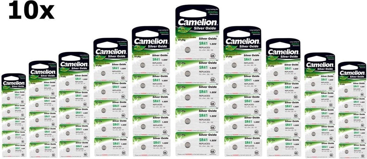 50 Stuks (10 Blister a 5st) Camelion Silver Oxide SR41W/392 1.55V knoopcel batterij