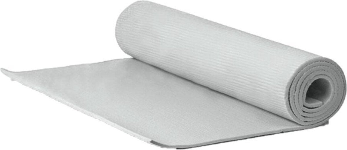 Yogamat/fitness mat grijs 180 x 50 x 0.5 cm - Sportmat/pilatesmat - Thuis sporten