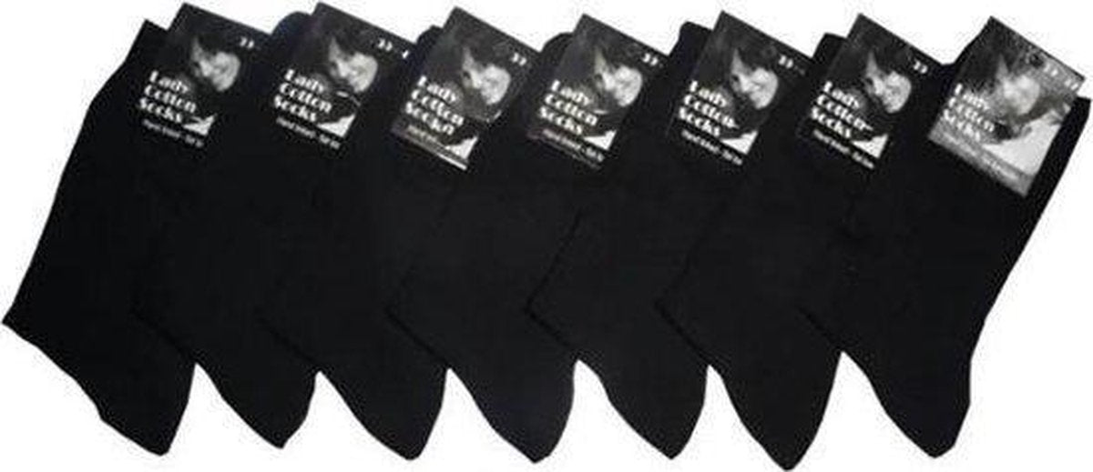 Socke - 6 Paar Antitranspiratie Dames Sokken 100% Katoen Kleur Zwart Maat 39/42 - Katoenen Sokken - Sokken Heren - Sokken Dames
