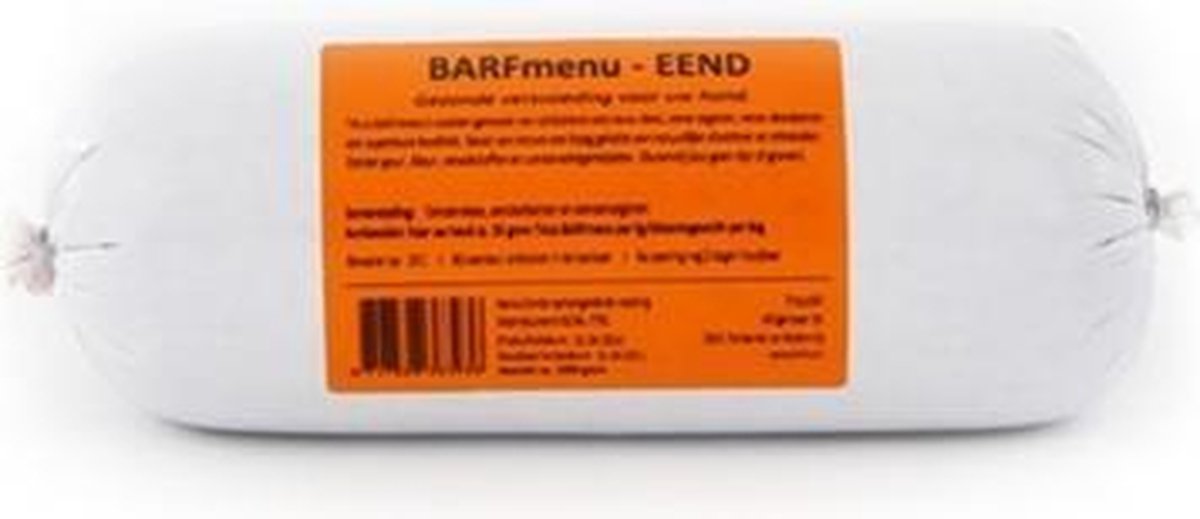 Barfmenu eend hondenvoer - 1000 gr - 10 stuks