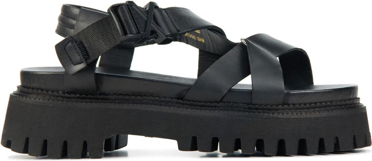Bronx Vrouwen Leren  Sandalen / Damesschoenen 84875-a - Zwart - Maat 36