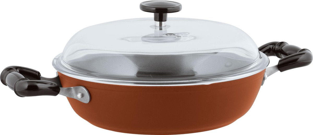 Sambonet Vintage Sauteerpan - Incl. Deksel - Aluminium - Ø28cm - Rood