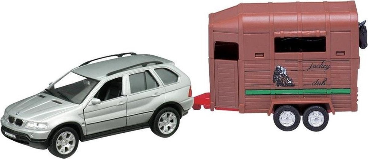Auto's | Die-Cast - Welly Bmw X5 + Paardentrailer