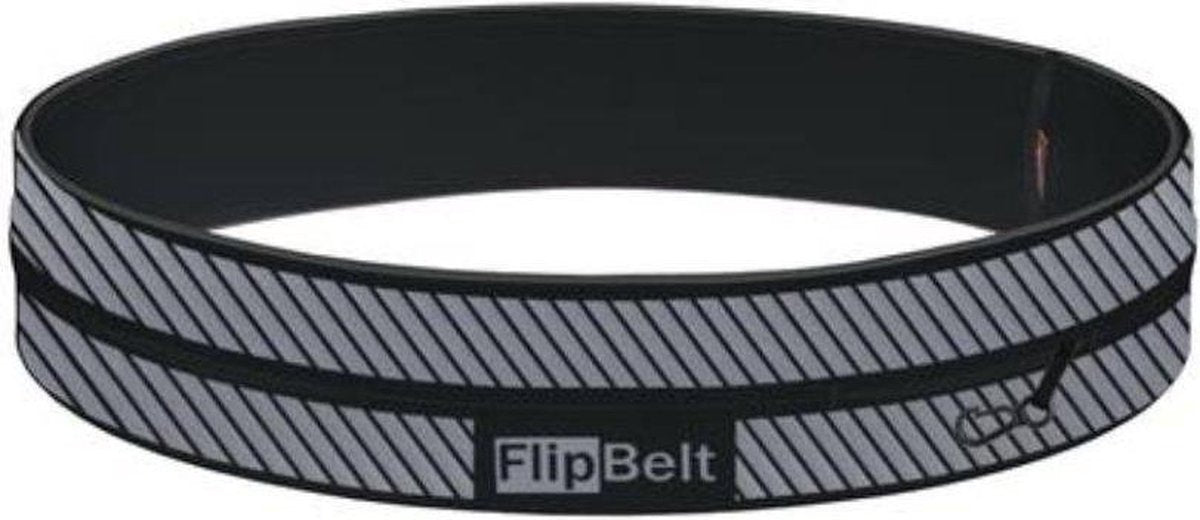 FlipBelt Runningbelt - Zwart/Reflective - Unisex - Zwart - L
