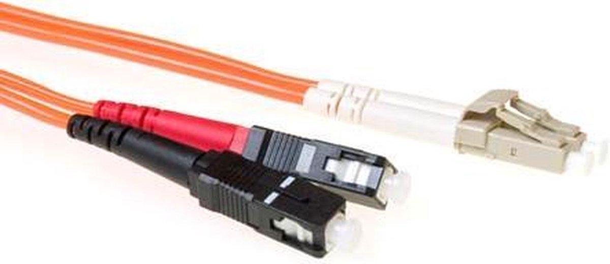 ACT 3 meter LSZH Multimode 50/125 OM2 glasvezel patchkabel duplex met LC en SC connectoren RL8503