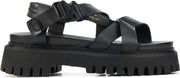 Bronx Vrouwen Leren  Sandalen / Damesschoenen 84875-a - Zwart - Maat 37