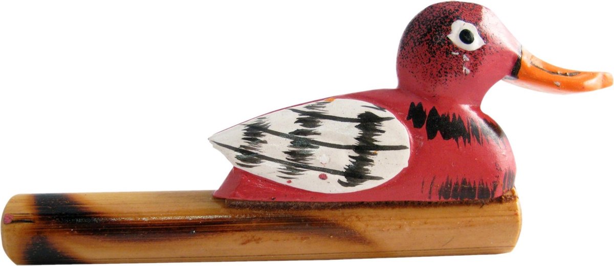 Rattlesnake Eendenfluitje Junior 15 X 10 Cm Hout Bruin/rood