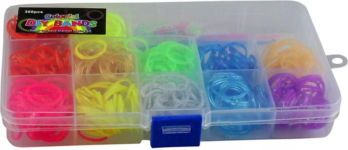 360 'loombands glow' in opbergkoffertje