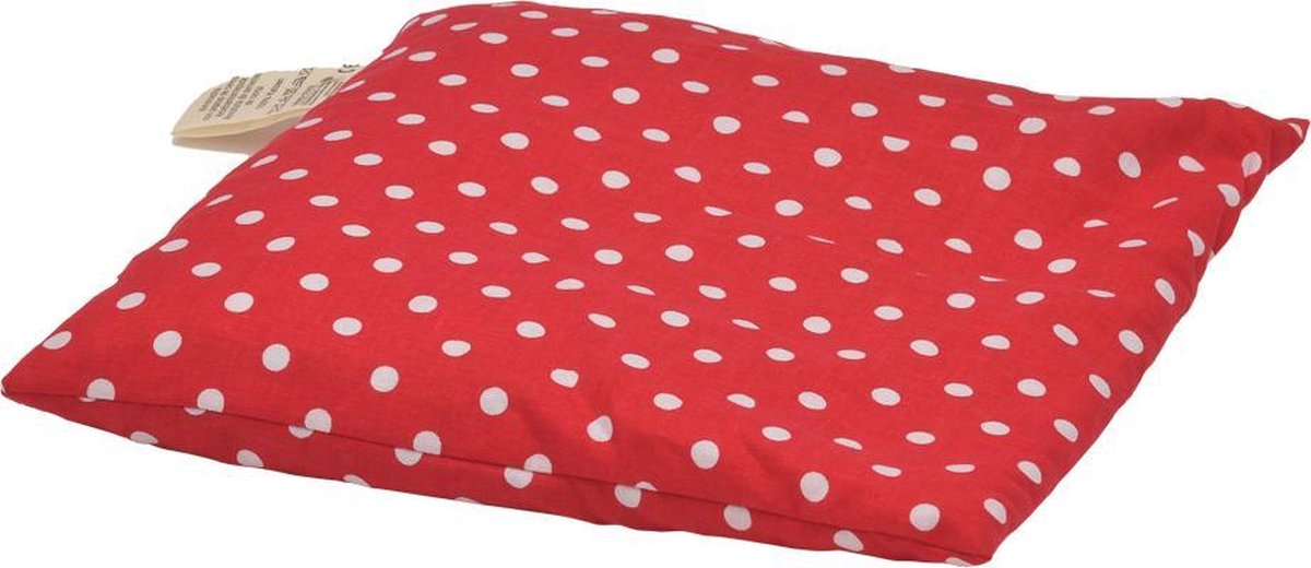 Druivenpitkussen Classico - 24 x 25cm - Rood met Witte Bollen