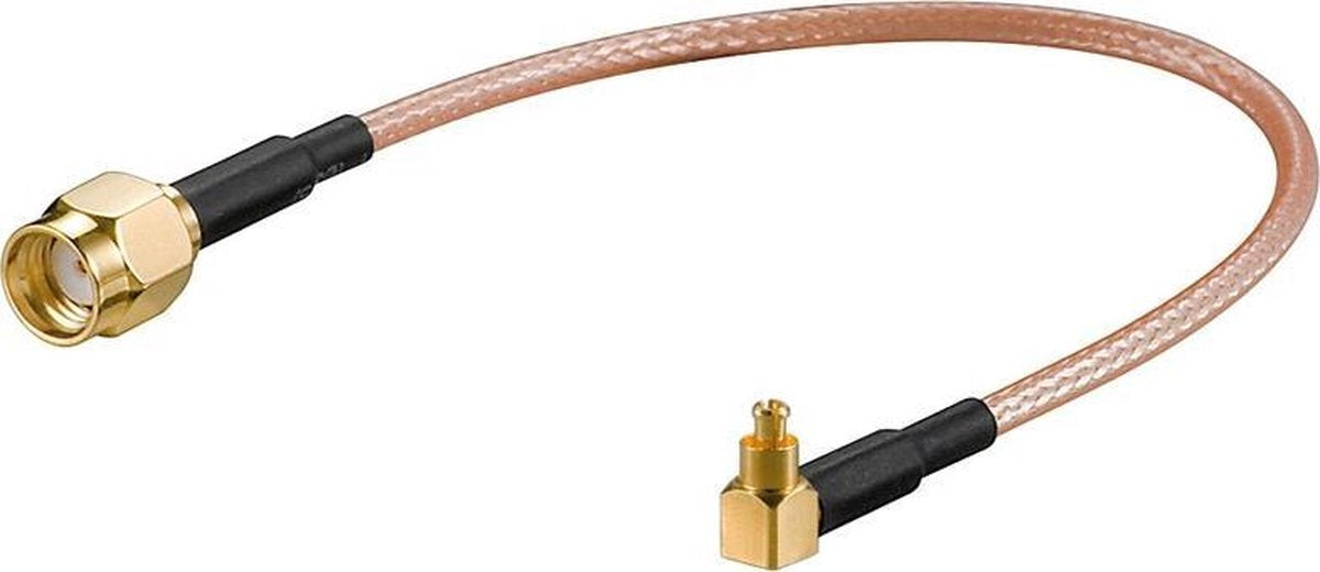 Goobay 51688 tussenstuk voor kabels RP-SMA FM MC-Card 90° M Zwart
