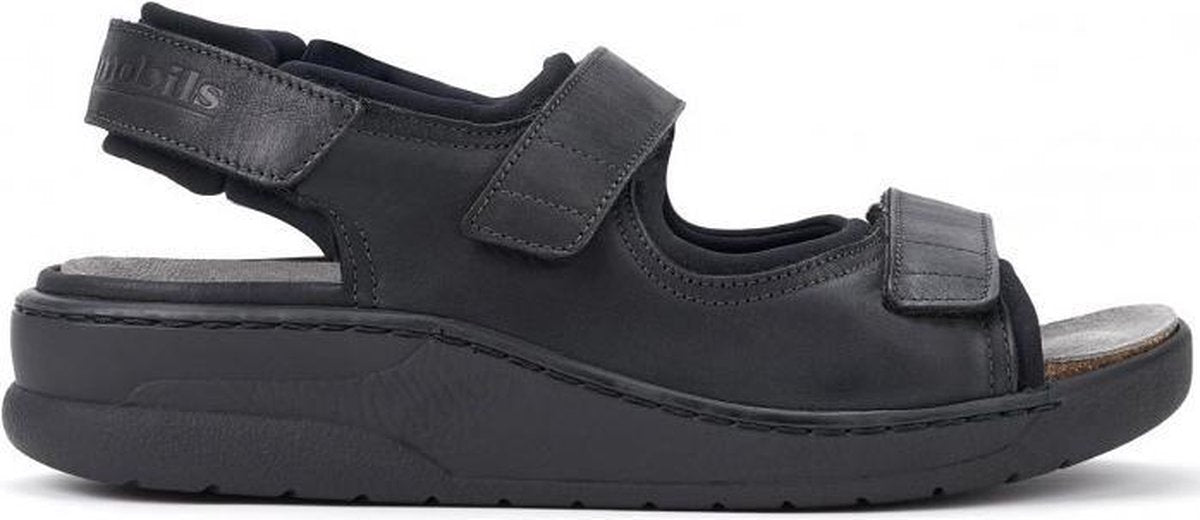 Mobils by Mephisto VALDEN Heren Sandaal - Extra Breed - Zwart - Maat 45