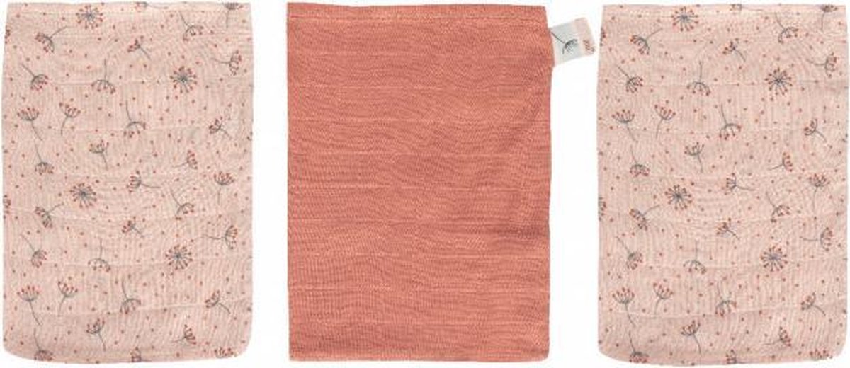 bébé-jou Fabulous Hydrofiel washand 3 stuks - Wish Pink