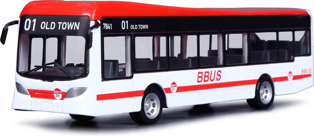 Bburago CITY BUS wit/rood schaalmodel 19 CM