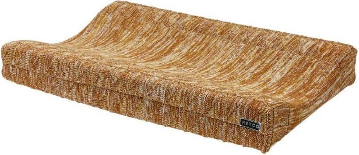 Meyco aankleedkussenhoes Block mixed - okergeel/camel