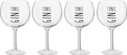 J-Line Giftbox 4 Ginglazen Glas Transparant/Zwart