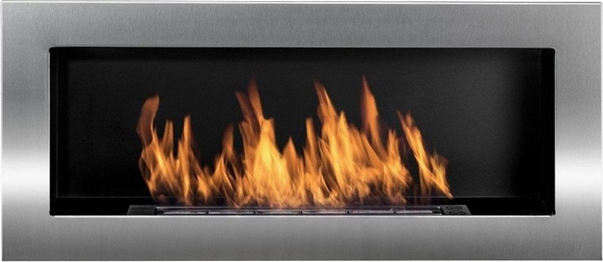 Biohaard Zilver 90 x 40 CM Inbouw of Hangend Bioethanolhaarden.com