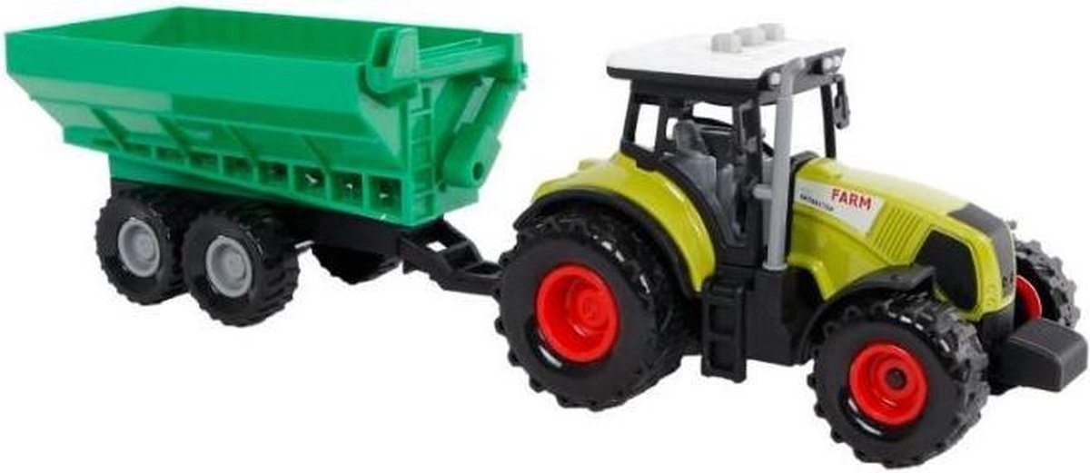 Tom Tractor Met Trailer 32 Cm Groen