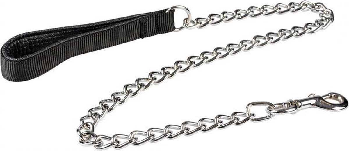 Duvo+ Kettinglijn gevoerd handvat Zwart 100cm/3mm