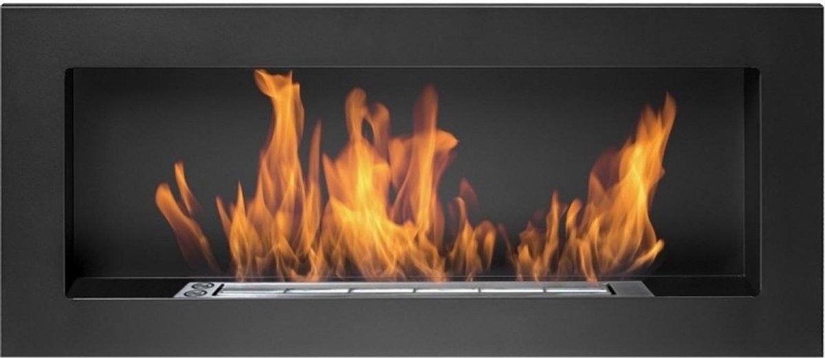Zwarte Bio Ethanol Haard 90 x 40 CM Hangend of Inbouw Bioethanolhaarden.com