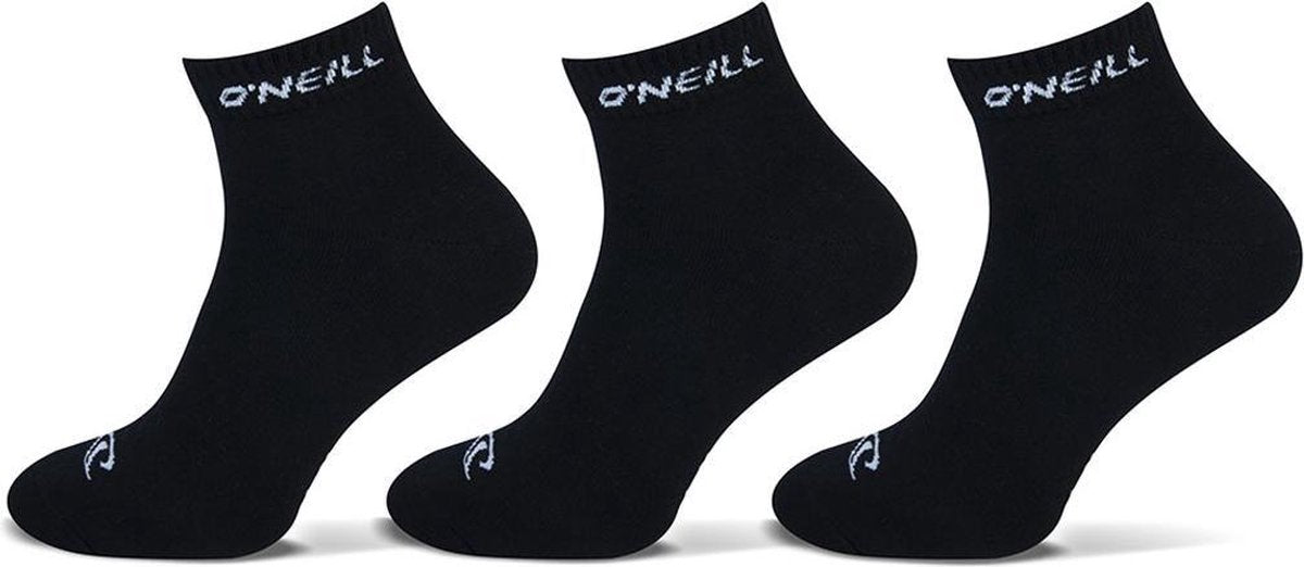 6-Pack O'Neill Quarter Sportieve Sportsokken Unisex 750003 Zwart - Maat 39-42