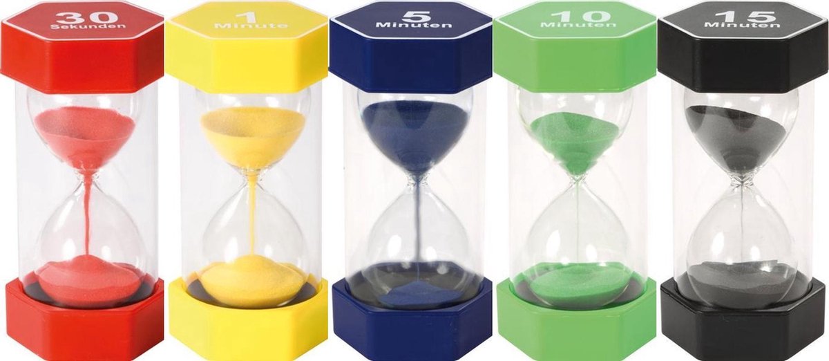 Zandlopers voor kinderen (set van 5 stuks)
