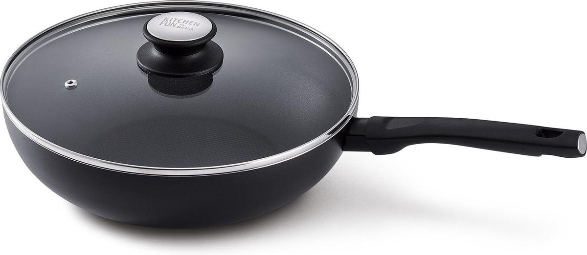 Kitchen Fun Salsa Wok D28 Deksel 4.6lnon-stick - Alle Vuren
