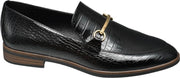 Graceland Dames Zwarte loafer crocoprint  - Maat 39