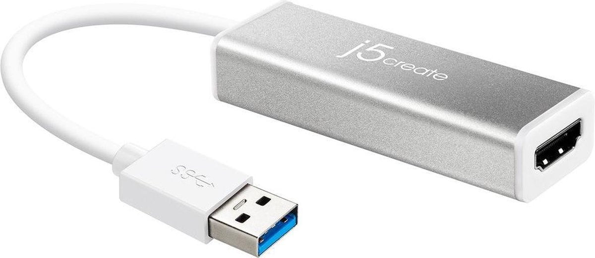 j5create JUA355 USB grafische adapter 2048 x 1152 Pixels Aluminium