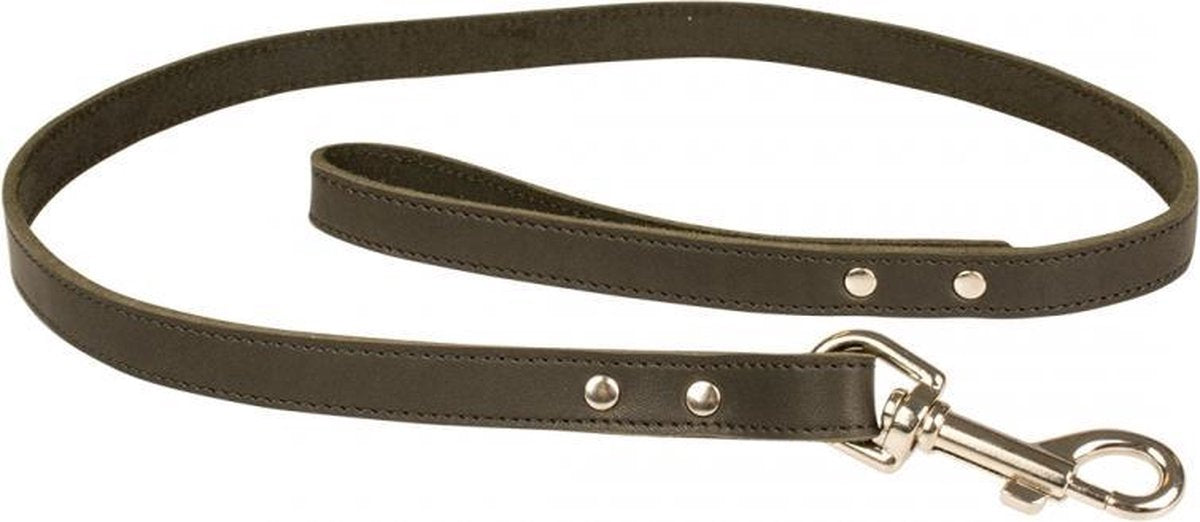 Duvo+ Classy leder leiband Zwart 100cm/18mm