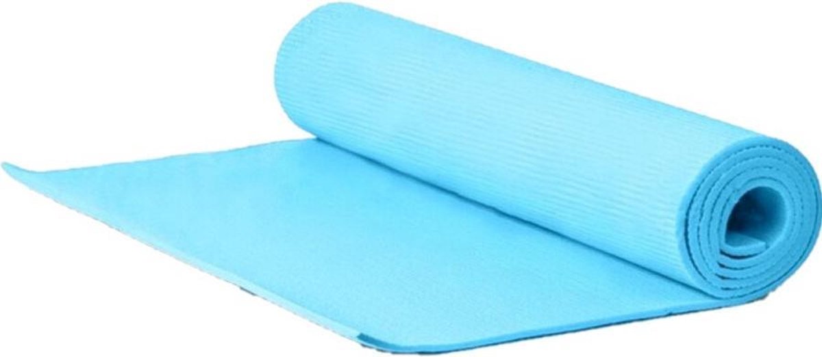 Yogamat/fitness mat blauw 180 x 50 x 0.5 cm - Sportmat/pilatesmat - Thuis sporten