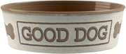 Tarhong voerbak good dog melamine wit taupe 17x17x6 cm 950 ml