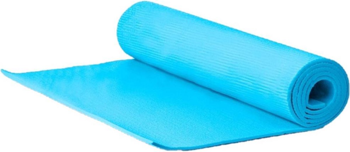 Yogamat/fitness mat blauw 183 x 60 x 1 cm - Sportmat/pilatesmat - Thuis sporten