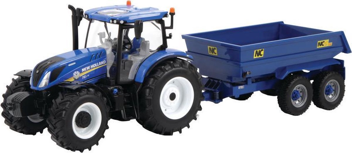 New Holland T6.175 met NC trailer van Britains - schaal 1:32