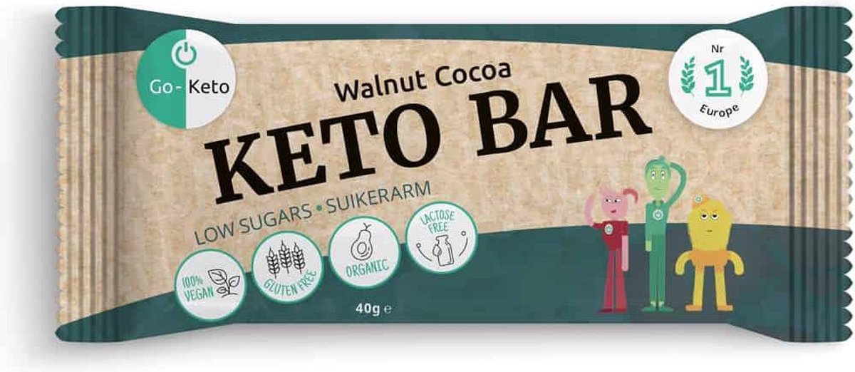 Go-Keto Bar - walnut cocoa 12 stuks
